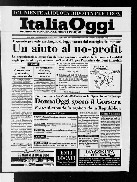 Italia oggi : quotidiano di economia finanza e politica